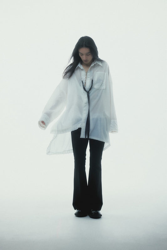Handkerchief Shirt Dress (White)