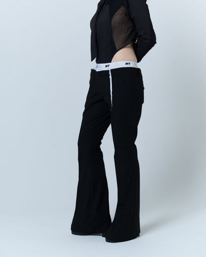 Destroyed Flare Trousers (Black)
