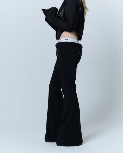 Destroyed Flare Trousers (Black)