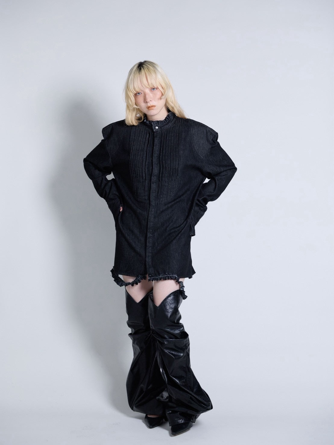 【9月下旬】Denim Shirt(Black)