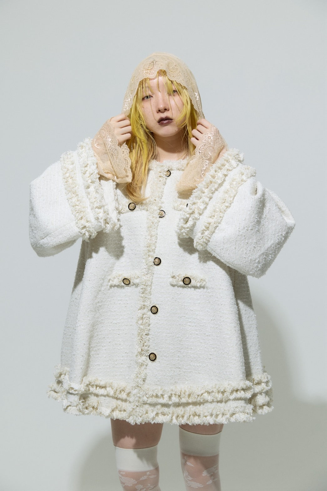 Tweed Bell Dress(Ivory)