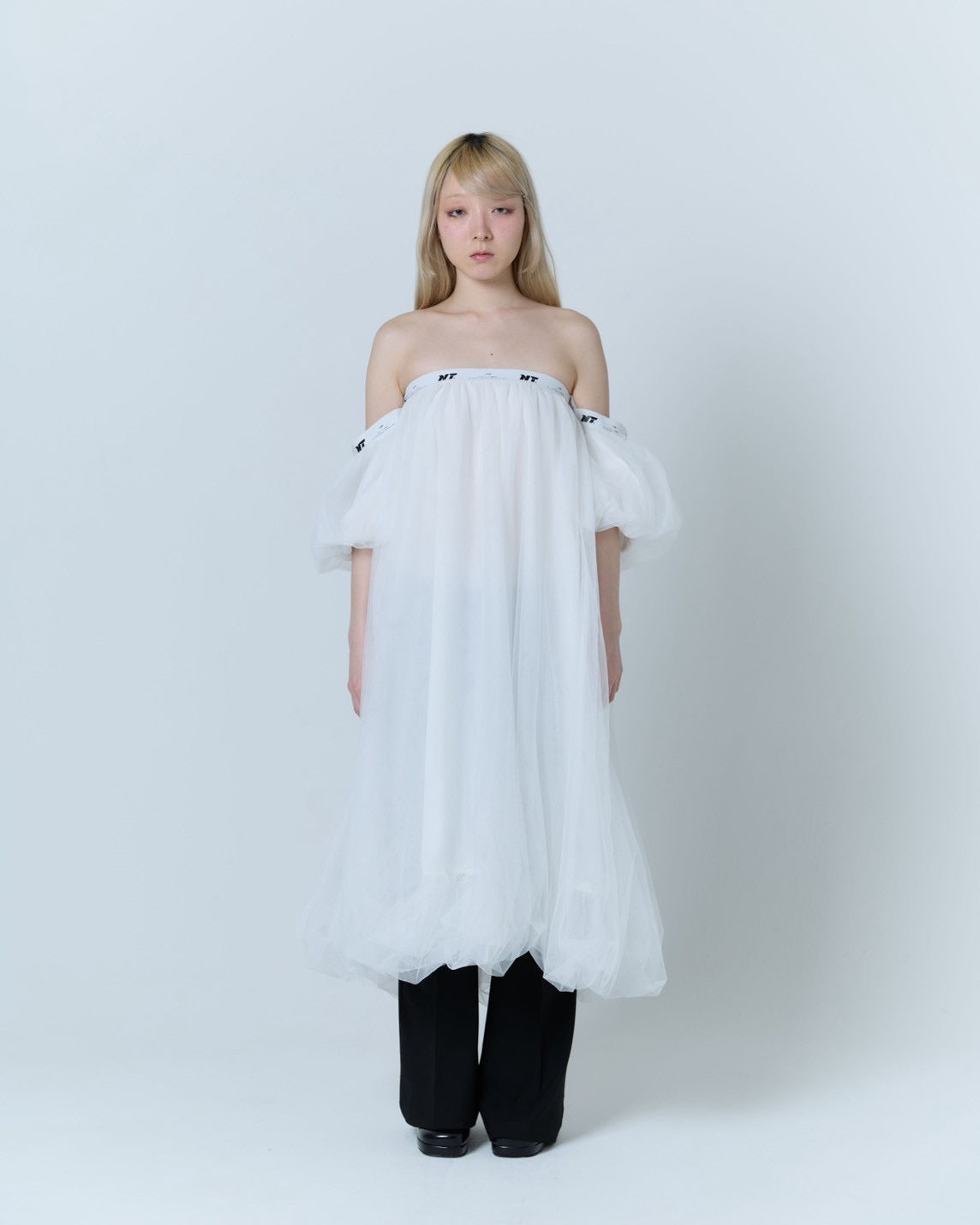 Tulle Bare Dress(White)