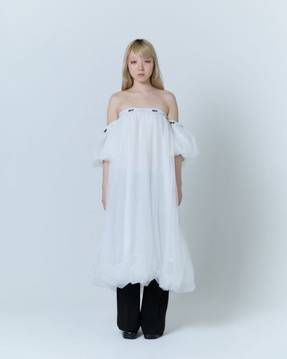 Tulle Bare Dress(White)