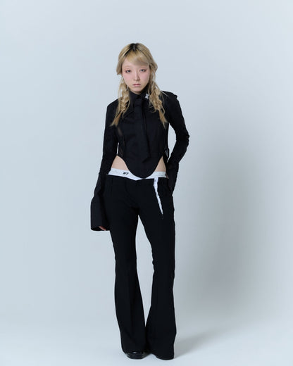 Destroyed Flare Trousers (Black)