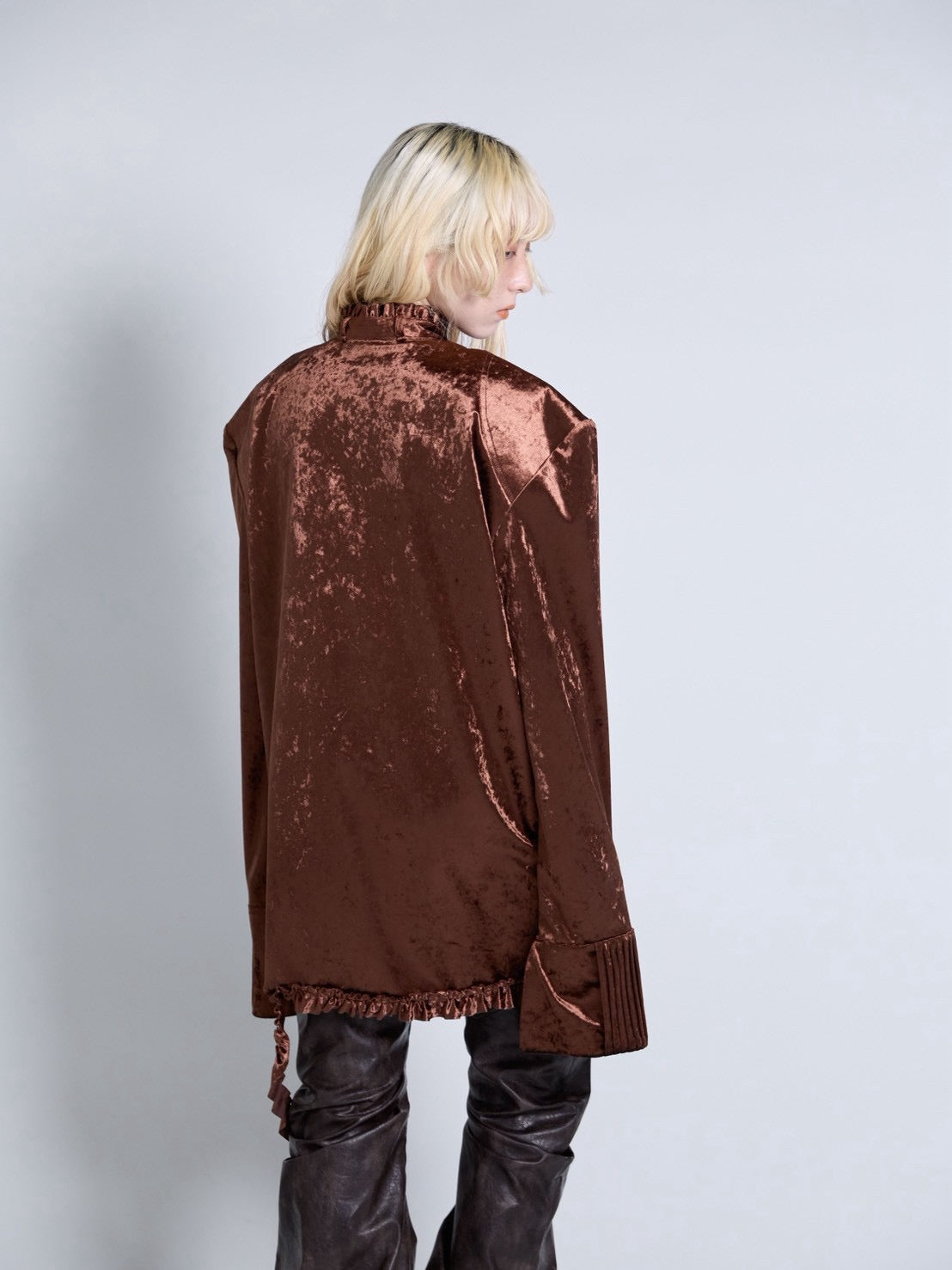 【9月下旬】Velvet Shirt(Brown)