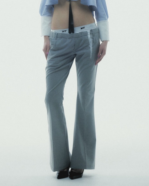 Destroyed Flare Trousers (Gray)