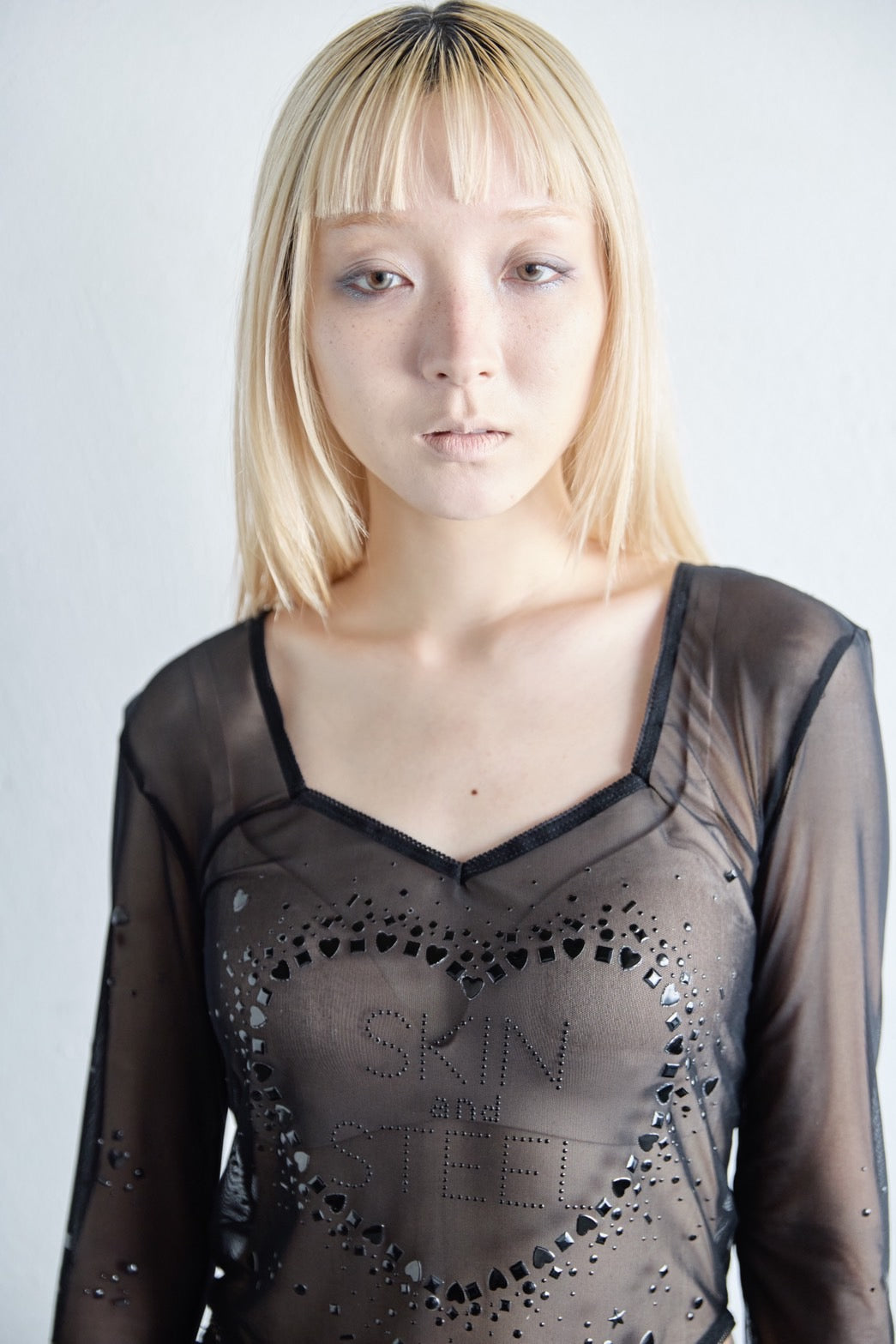 Metallic Sparkle Skin Top(Black)