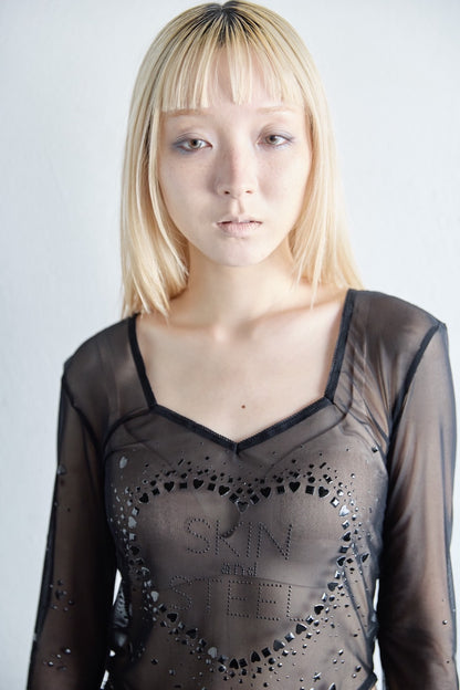 Metallic Sparkle Skin Top(Black)