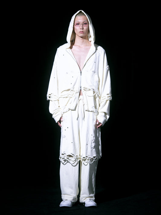 Rose Crush Sweat Pants(White)