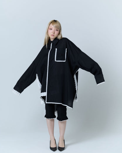 Handkerchief Shirt Dress (Black)