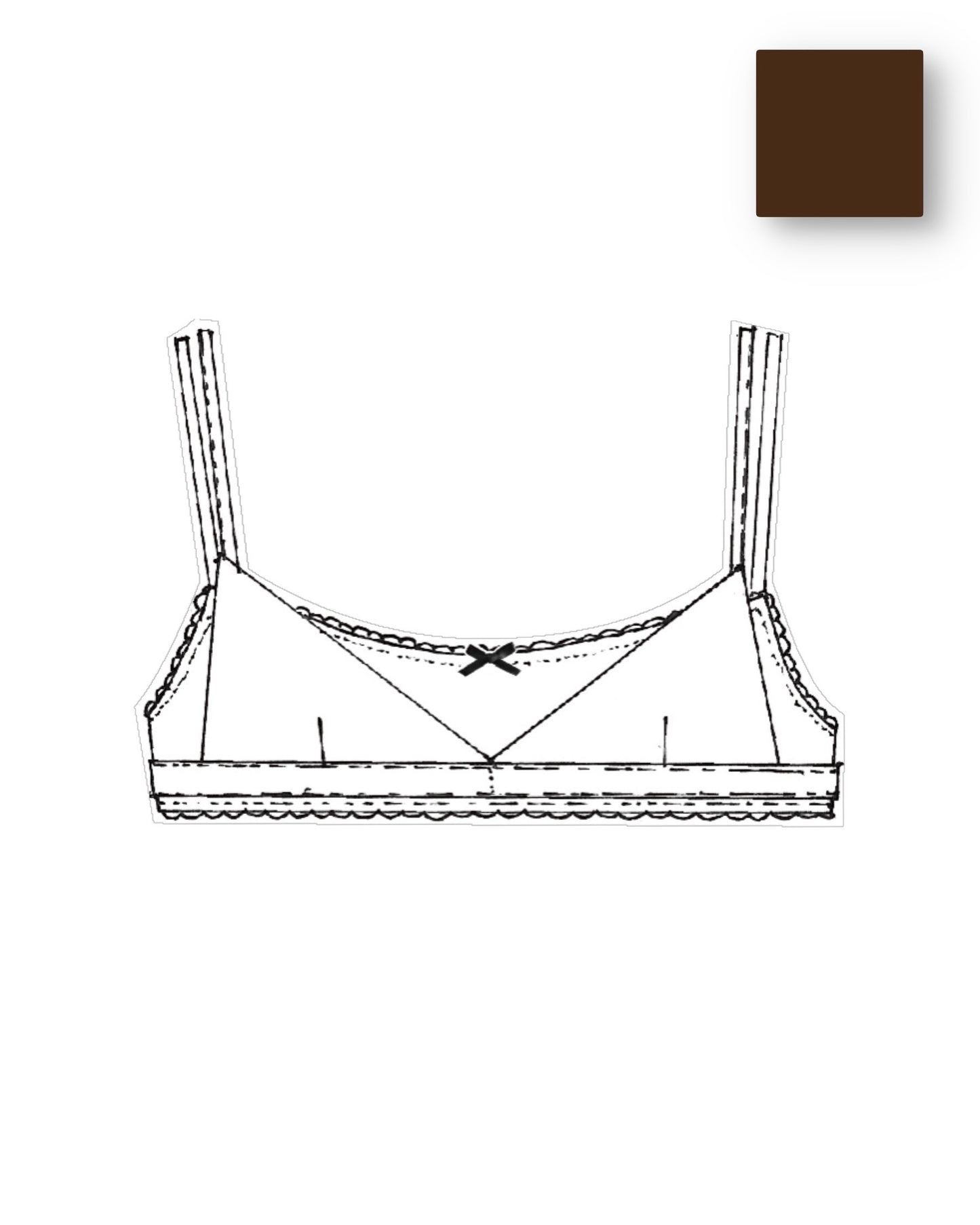 【9月中旬】Leather Layered Bra(Brown)