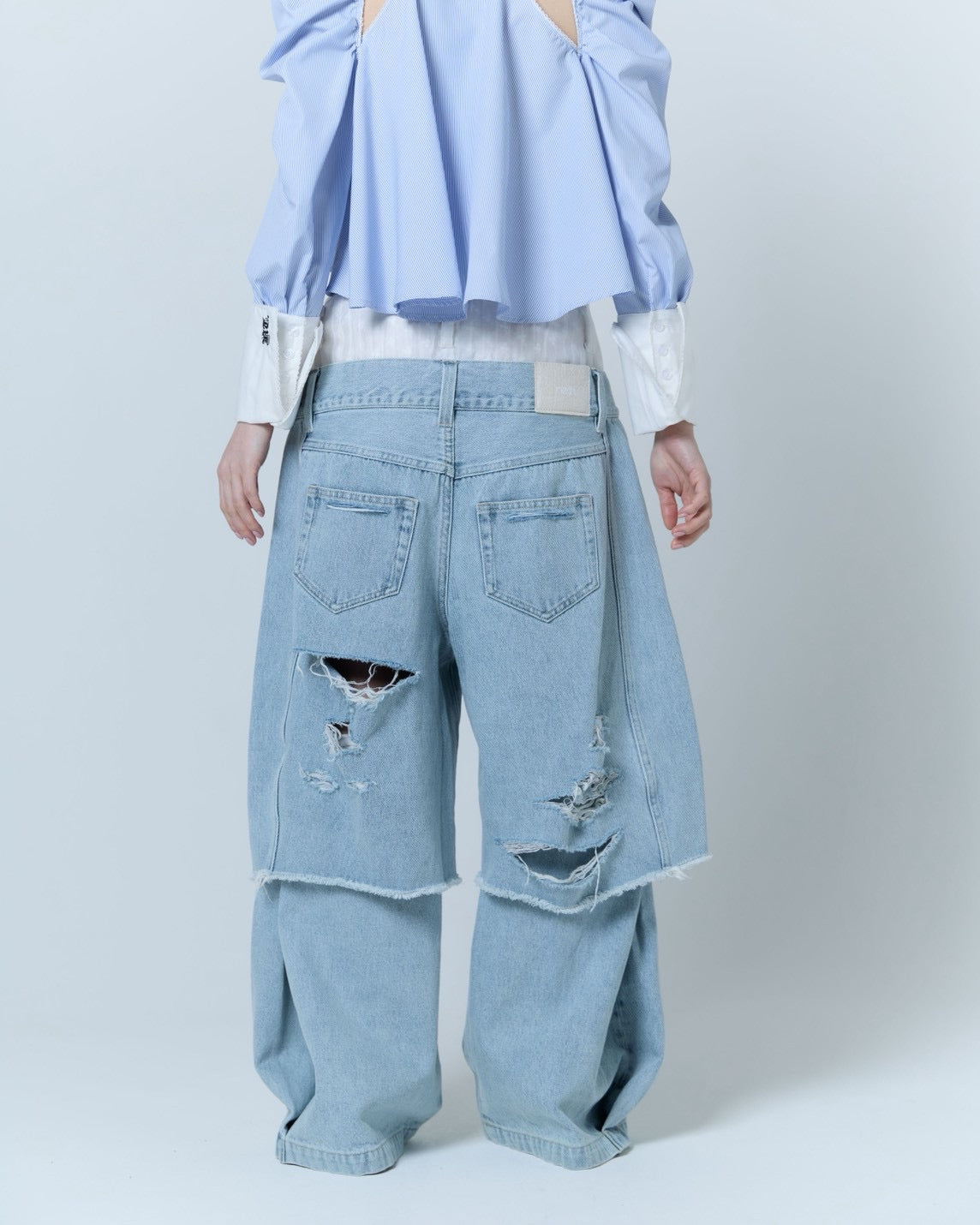 Destroyed Denim and Leg cover (Blue)