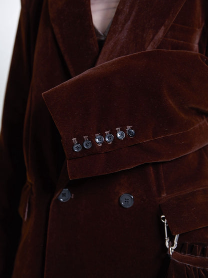 【10月初旬】Velvet Tailored Jacket(Brown）