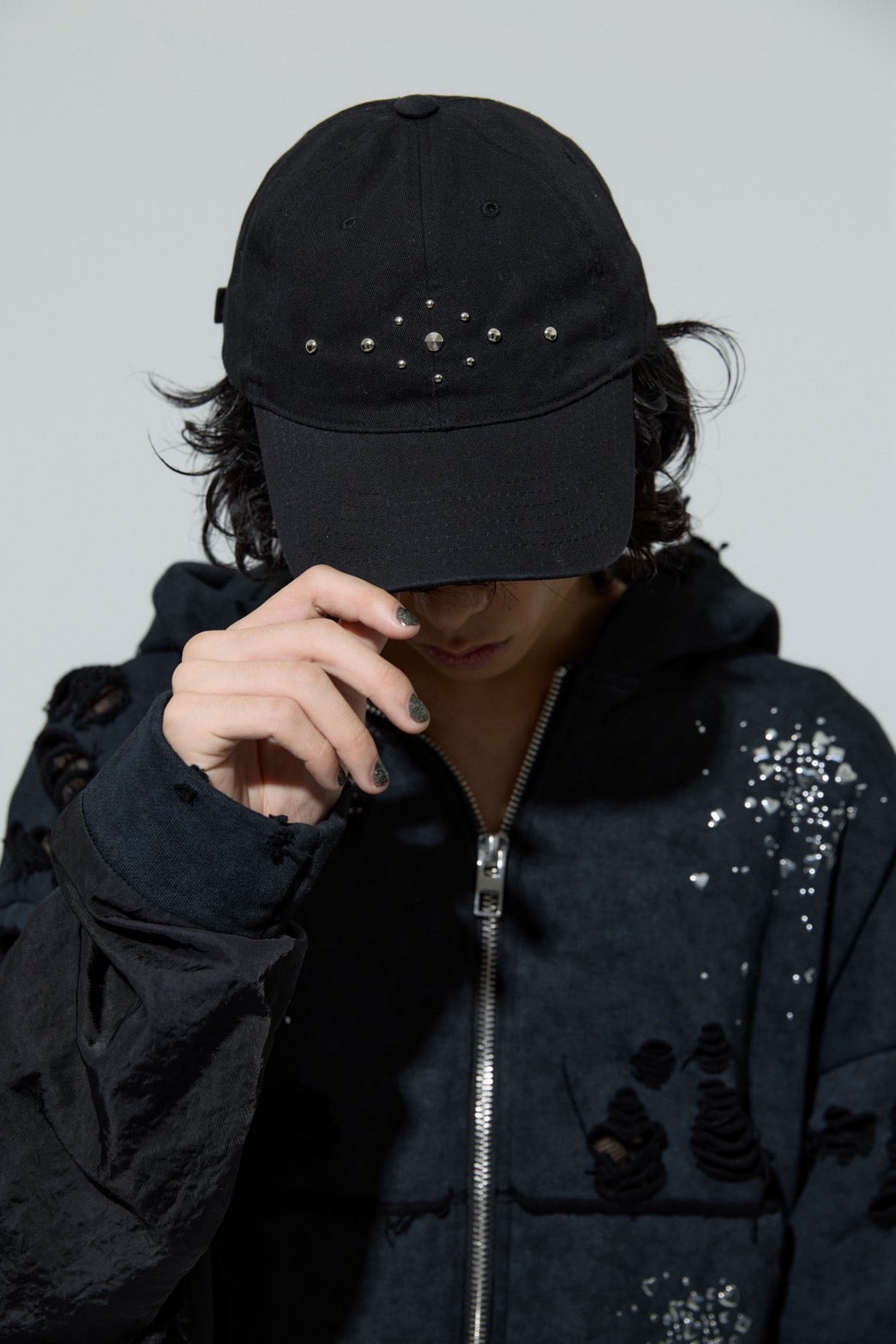 Metal Studs Cap（Black)