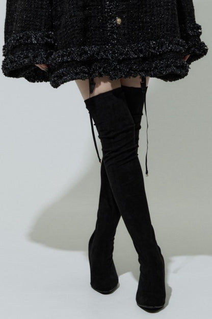 Suede Socks Boots(Black)