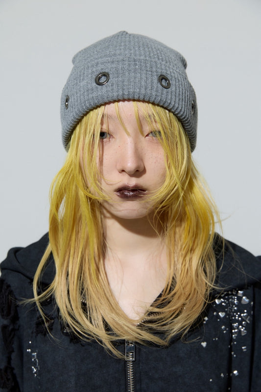 Eyelet Beanie(Gray)