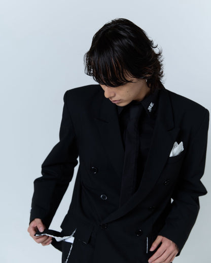 Destroyed Pocket Chief Jacket (Black）