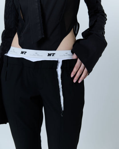 Destroyed Flare Trousers (Black)