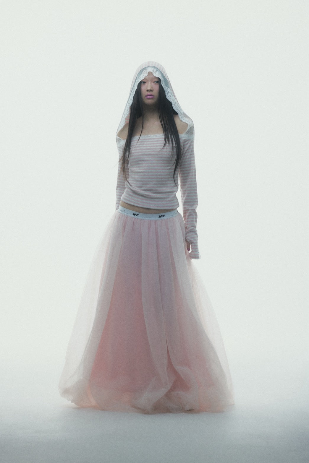トップス neith. / Veil Border Tops (Pink) Veil Border Tops (Pink) – neith.onlinestore