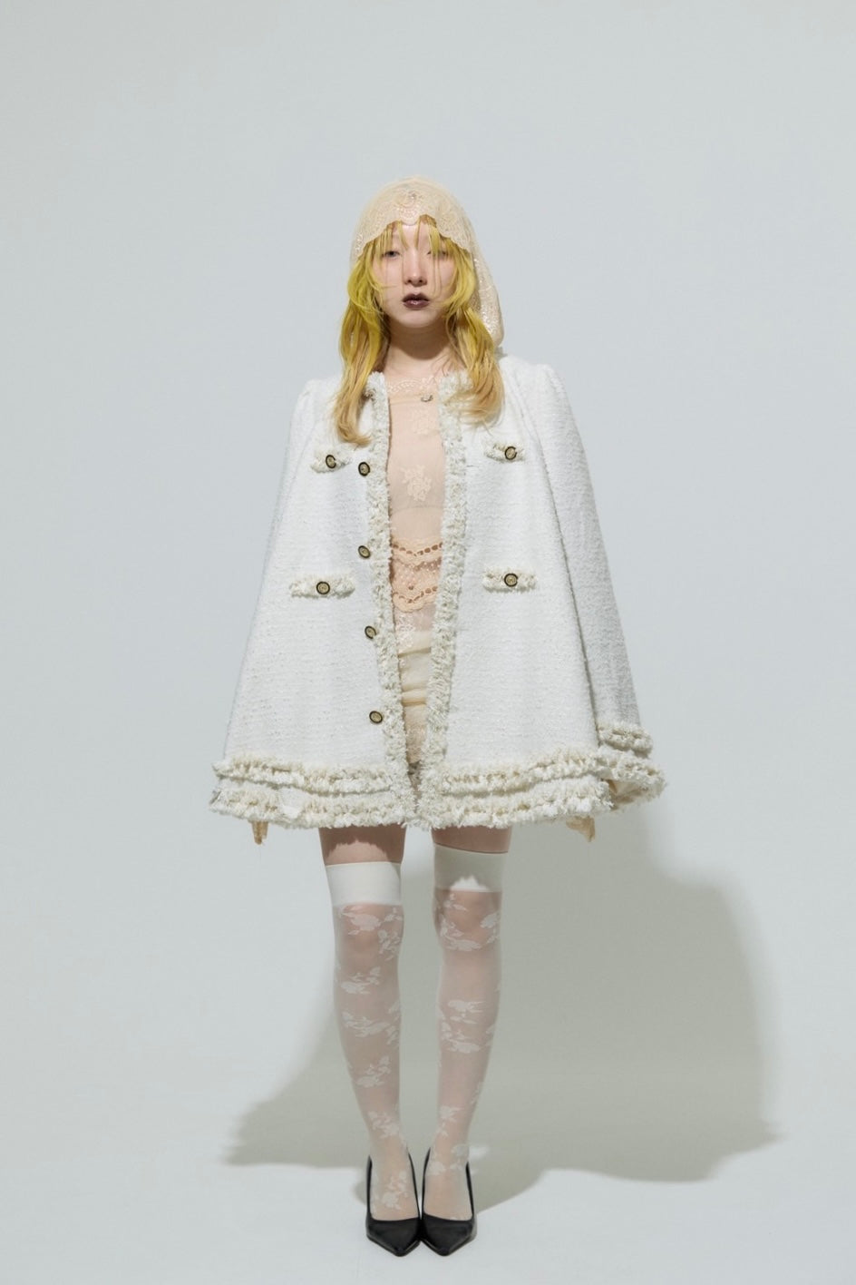 Tweed Bell Dress(Ivory)