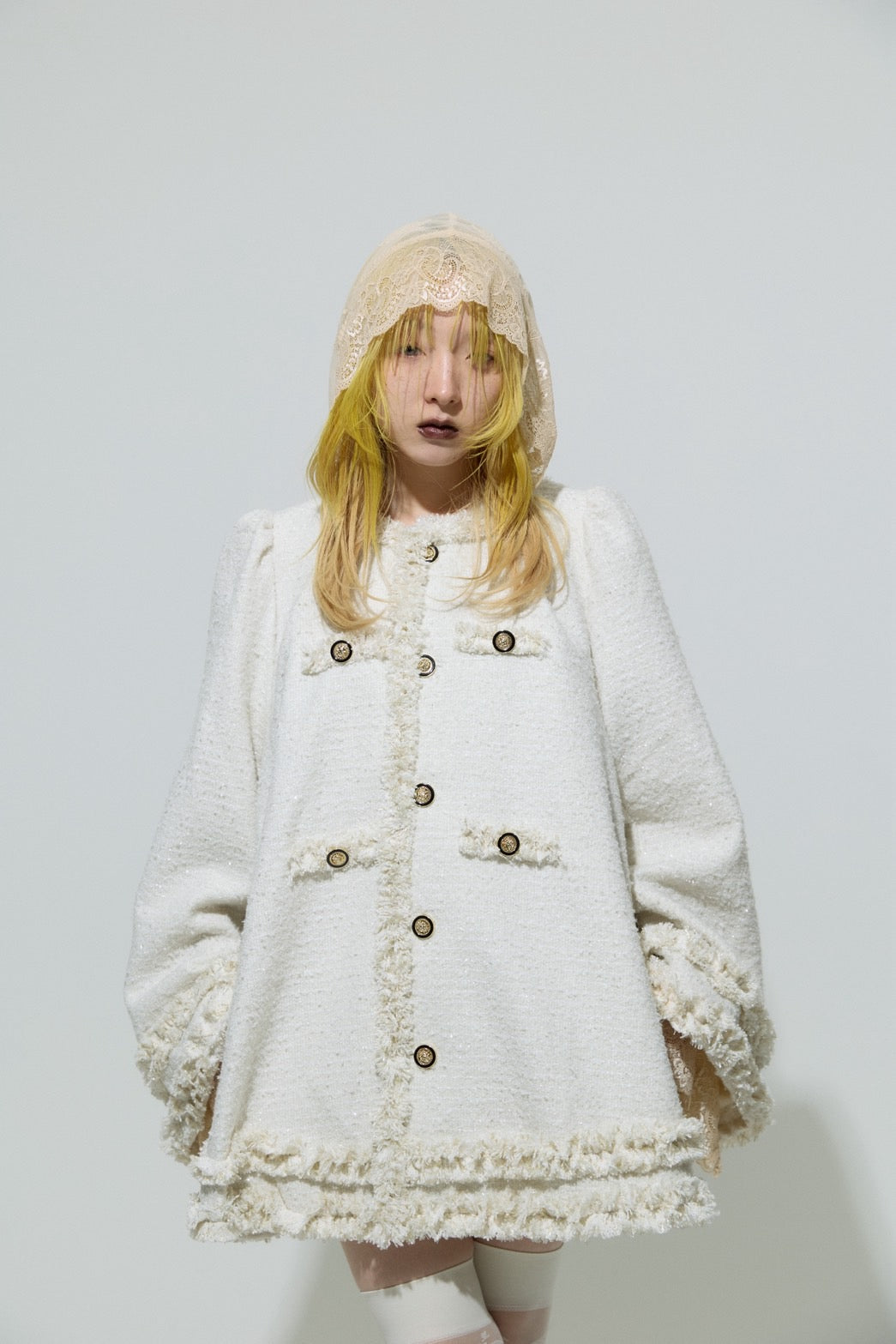 Tweed Bell Dress(Ivory)