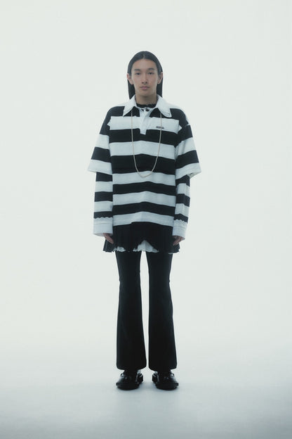 Destroyed Flare Trousers (Black)
