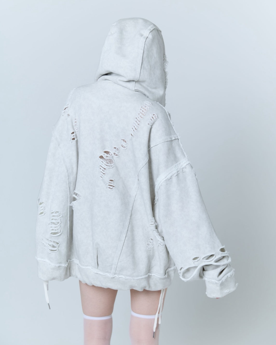 Destroyed Crush Hoodie (Powder Gray)