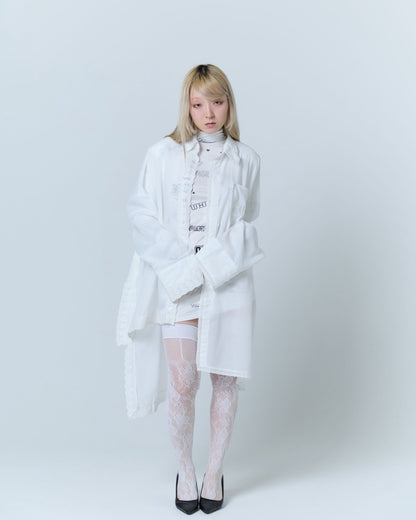 Handkerchief Shirt Dress (White)