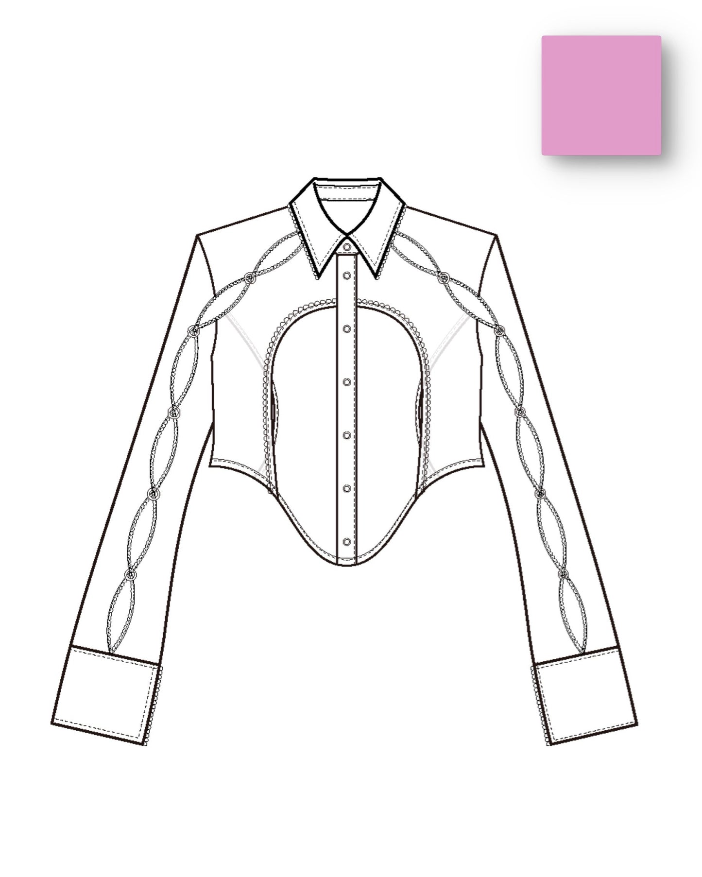 【8月末】Pierced Lingerie Shirt(Pink)