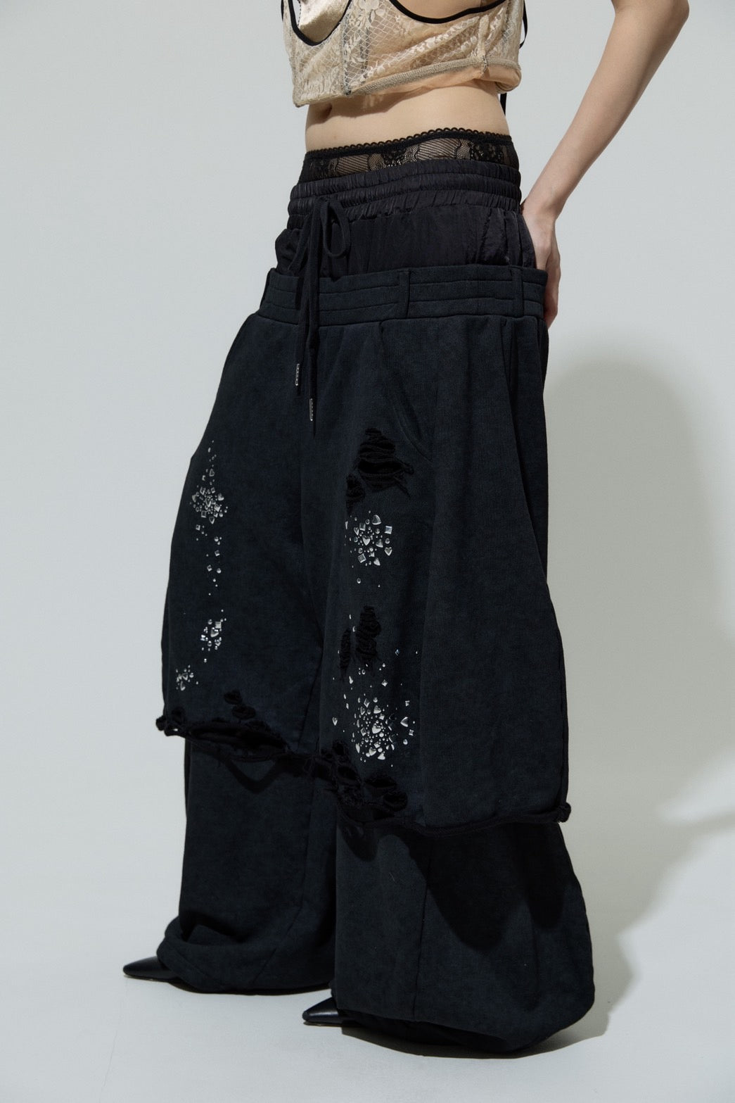 Meteor Low-rise Sweat Pants(Black)