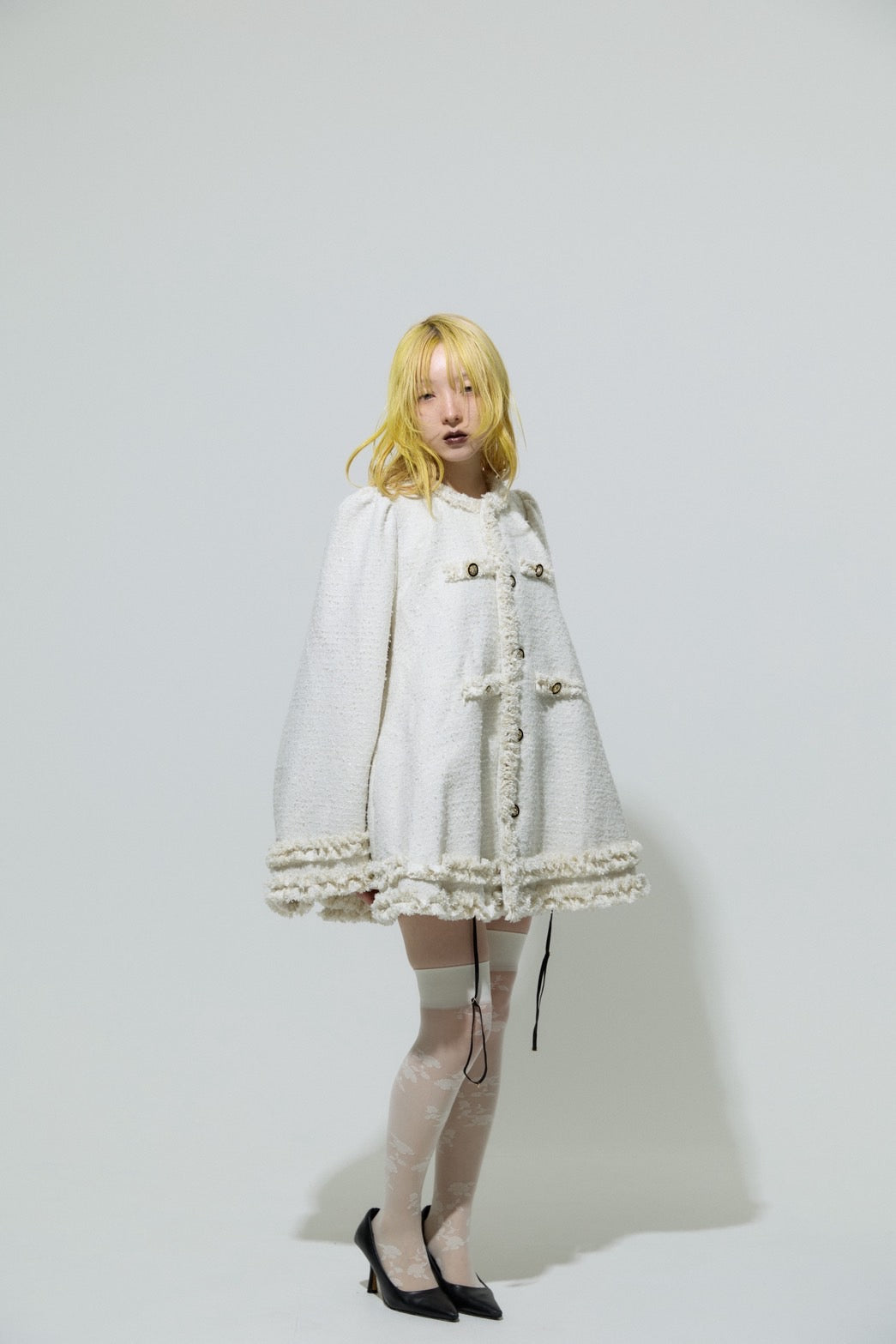 Tweed Bell Dress(Ivory)