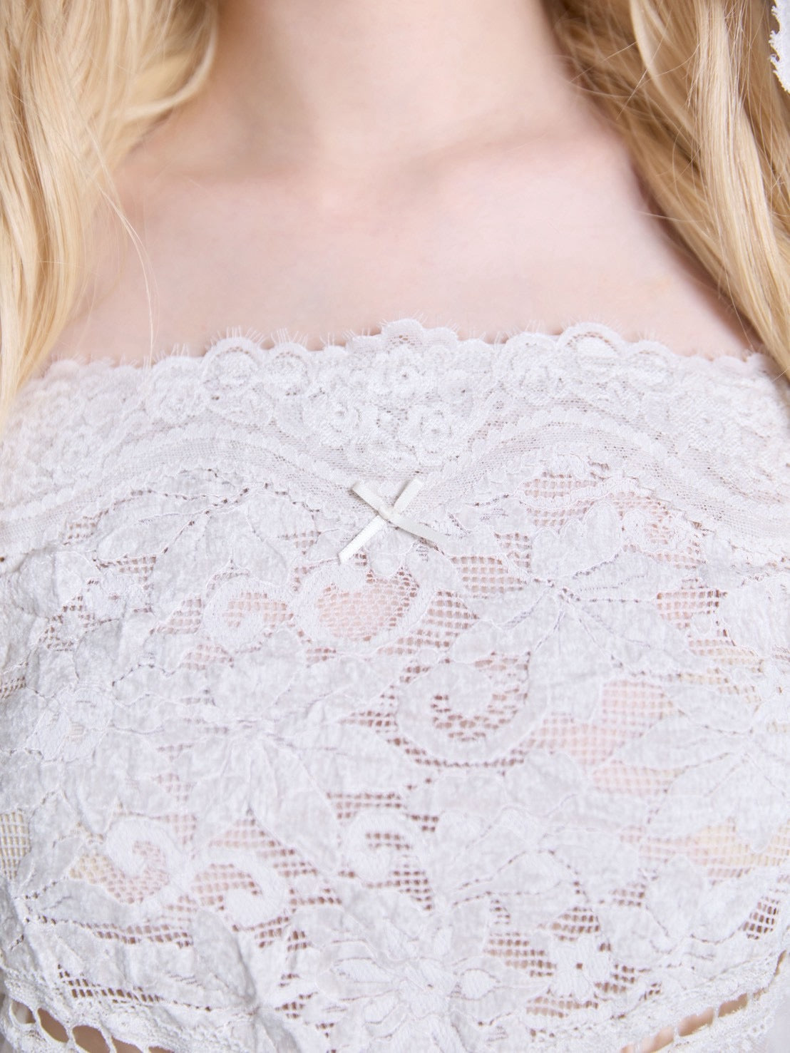 Flocky Lace Veil Top(Ivory)
