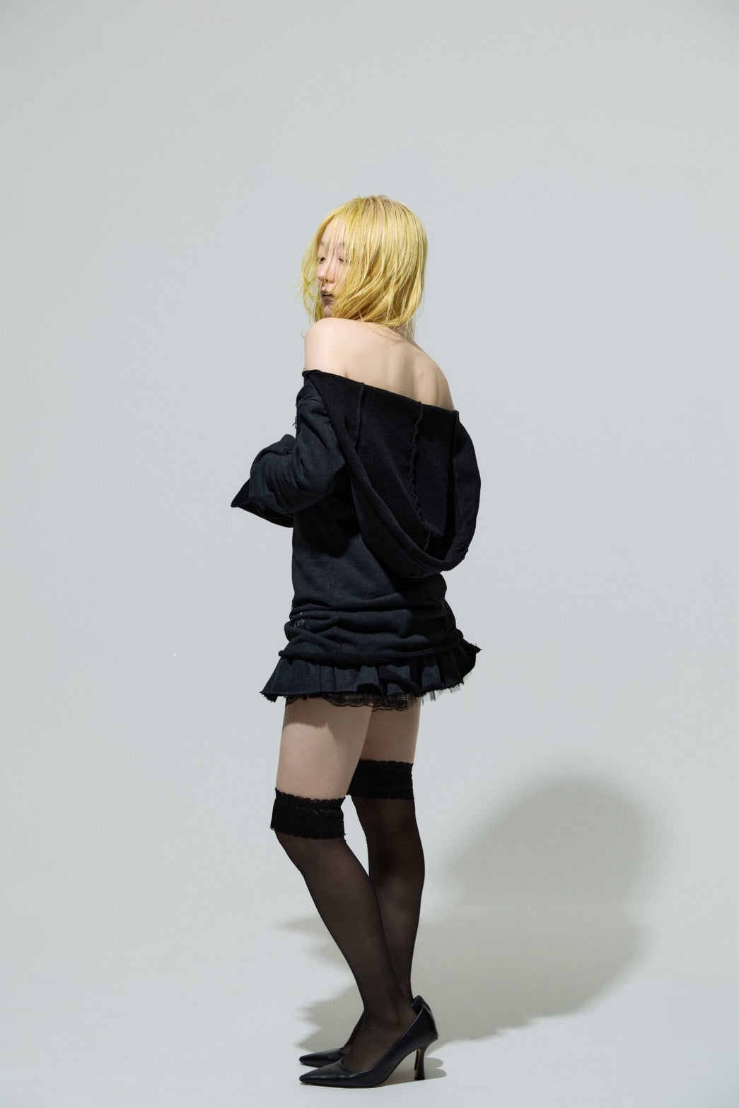 Love Veil Sweat Dress(Black)