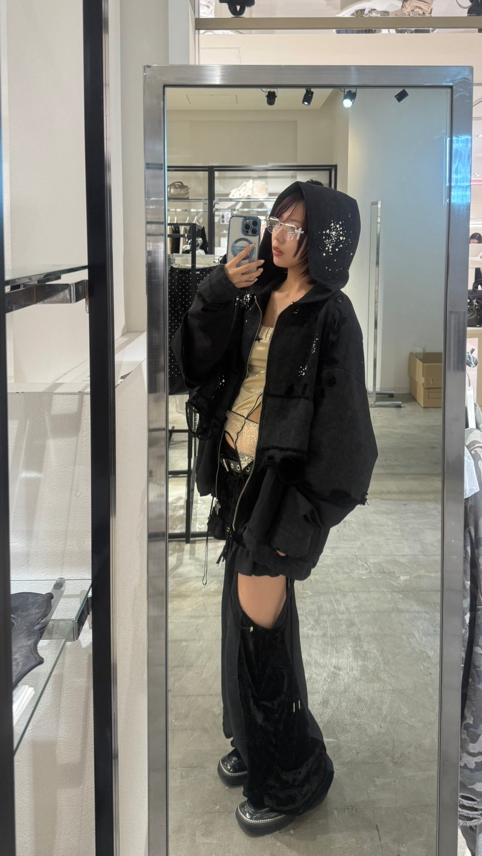 Spark Garter Skirtpants(Black)