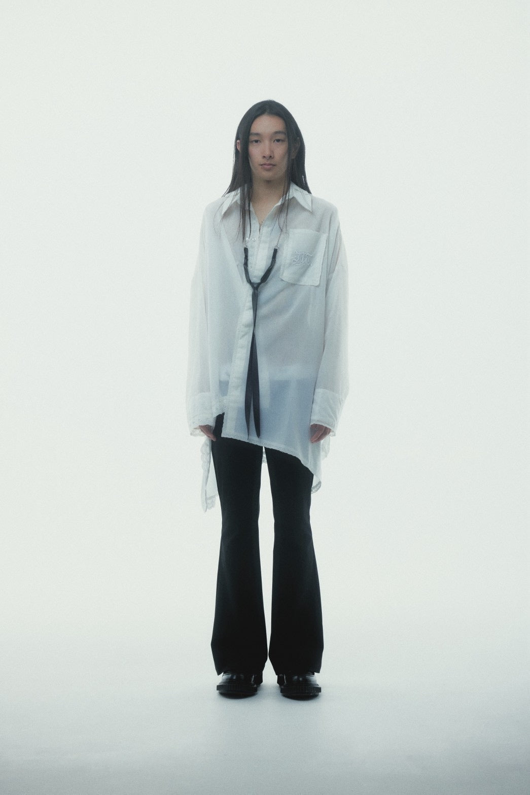 Handkerchief Shirt Dress (White)
