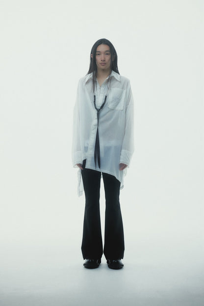 Handkerchief Shirt Dress (White)