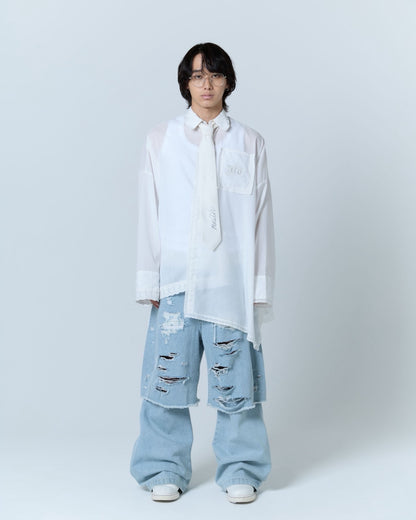 Handkerchief Shirt Dress (White)