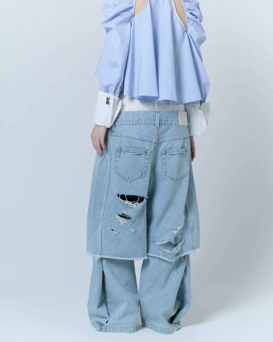 Destroyed Denim and Leg cover (Blue)