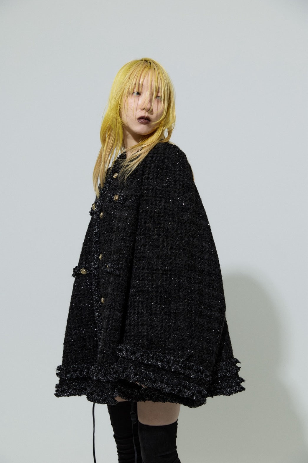 Tweed Bell Dress(Black)