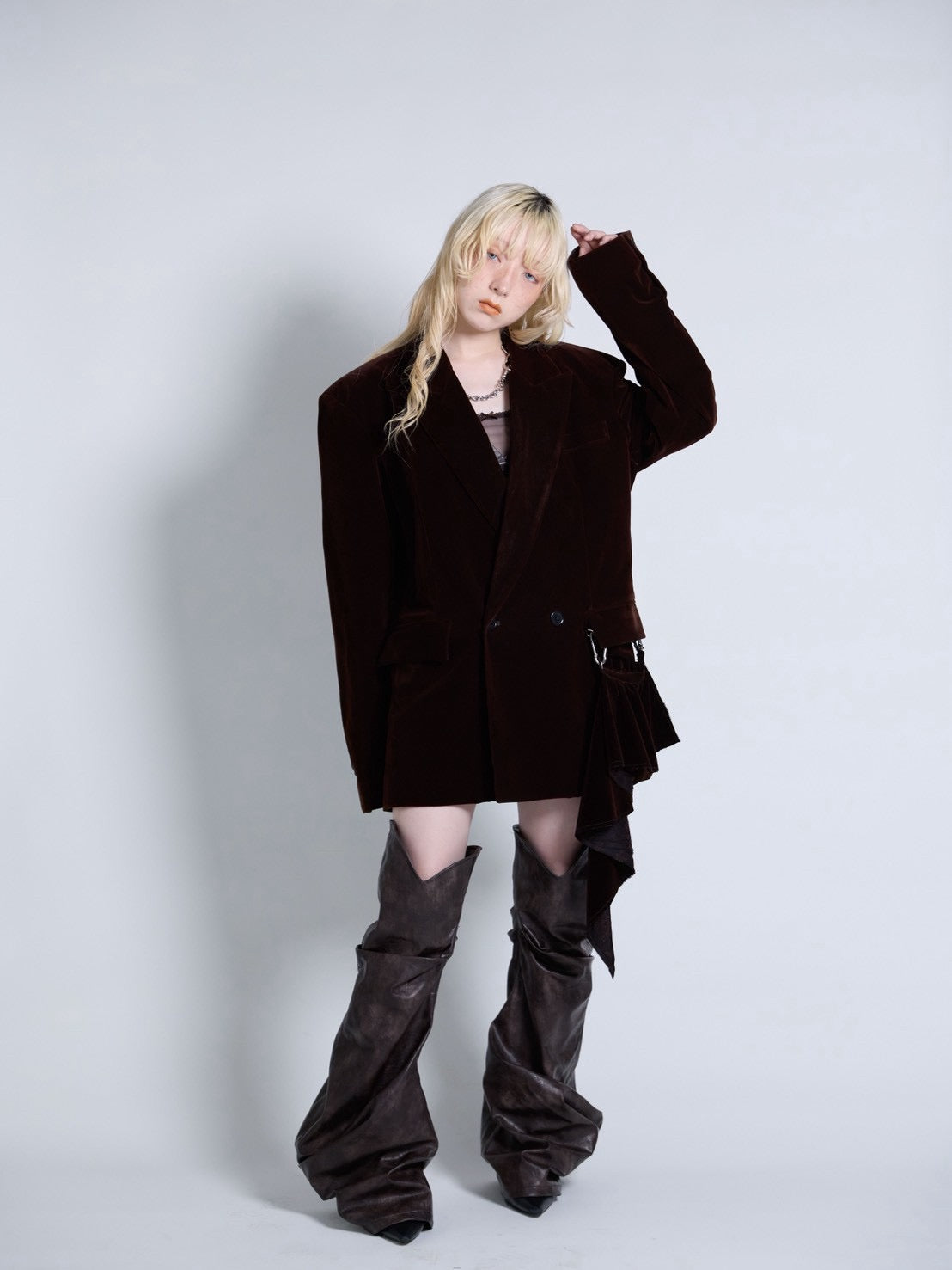 【9月下旬】Velvet Tailored Jacket(Brown）＜店頭予約＞