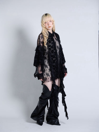 Curve Leather Leg Cover(Black)