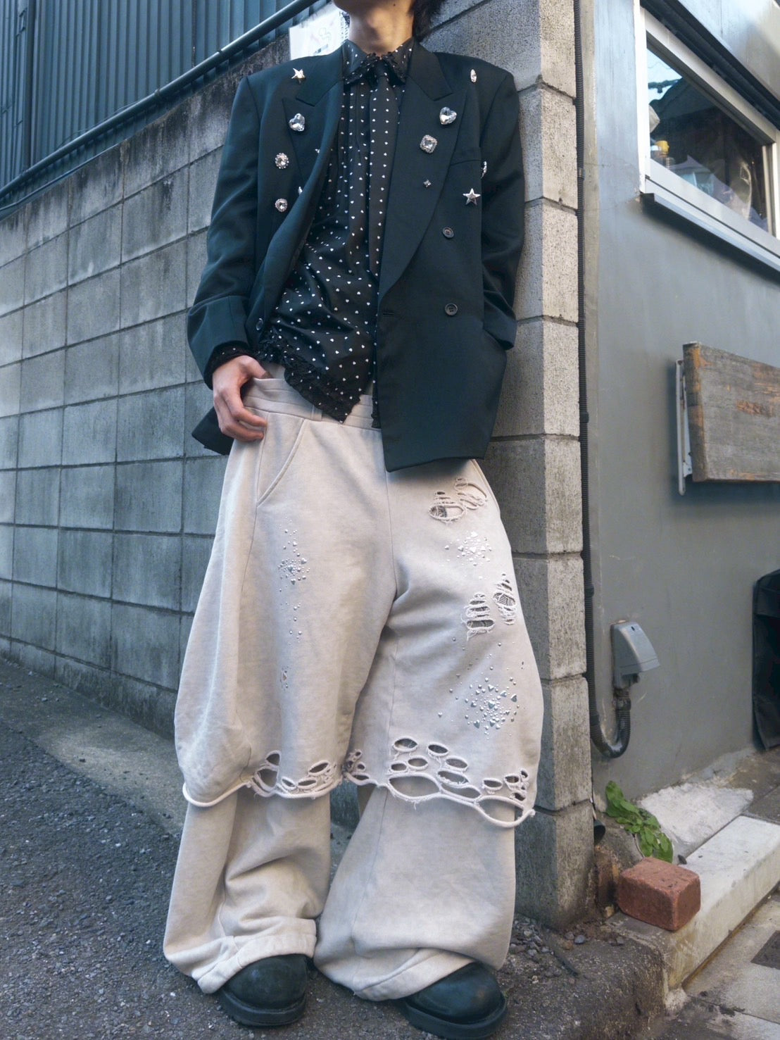 Meteor Low-rise Sweat Pants(Beige)