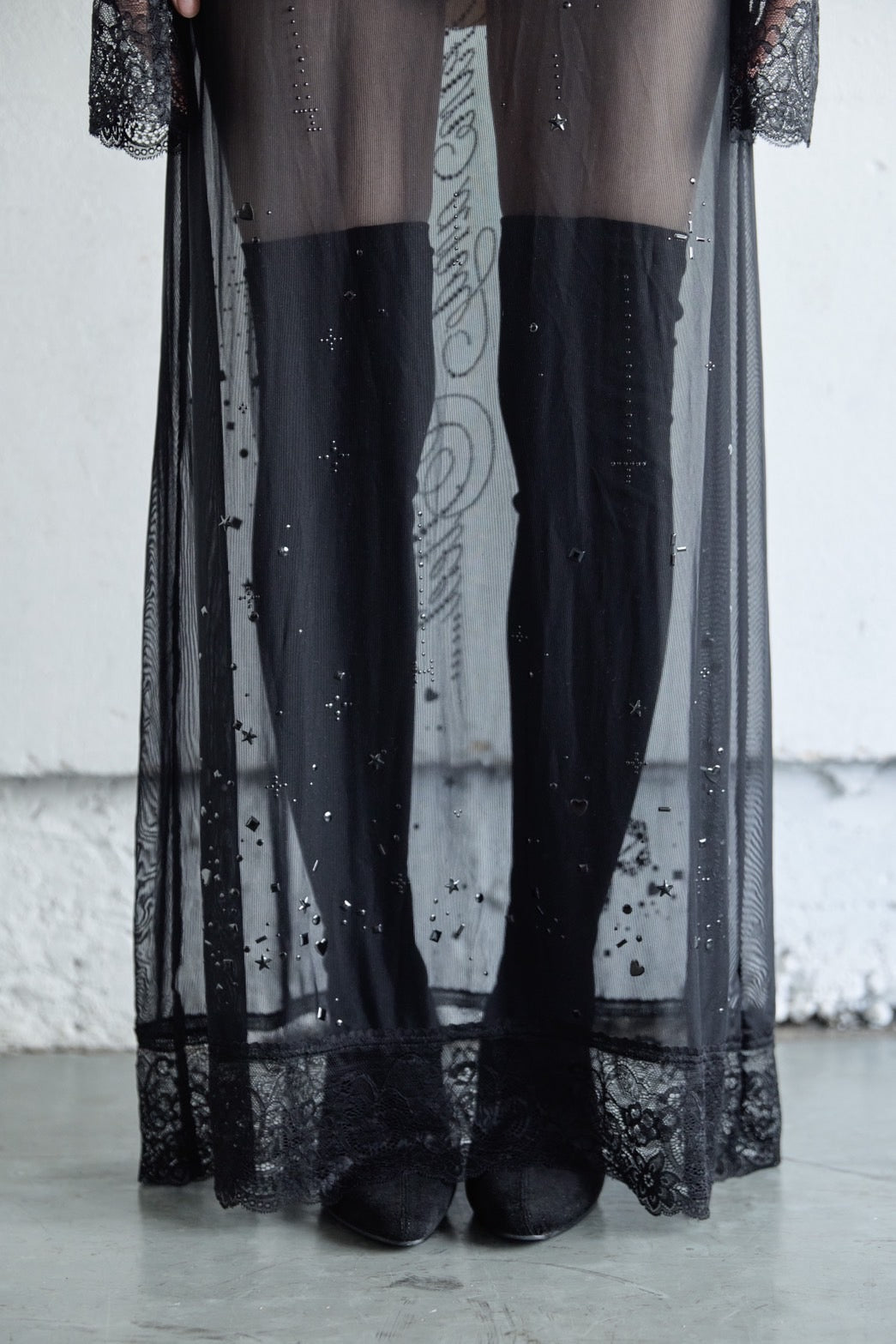 Metallic Sparkle Skin Dress(Black)