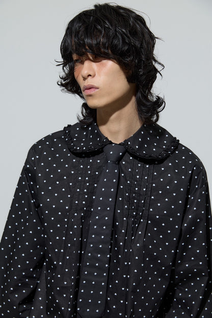 Love Dot Frill Shirt (Black)