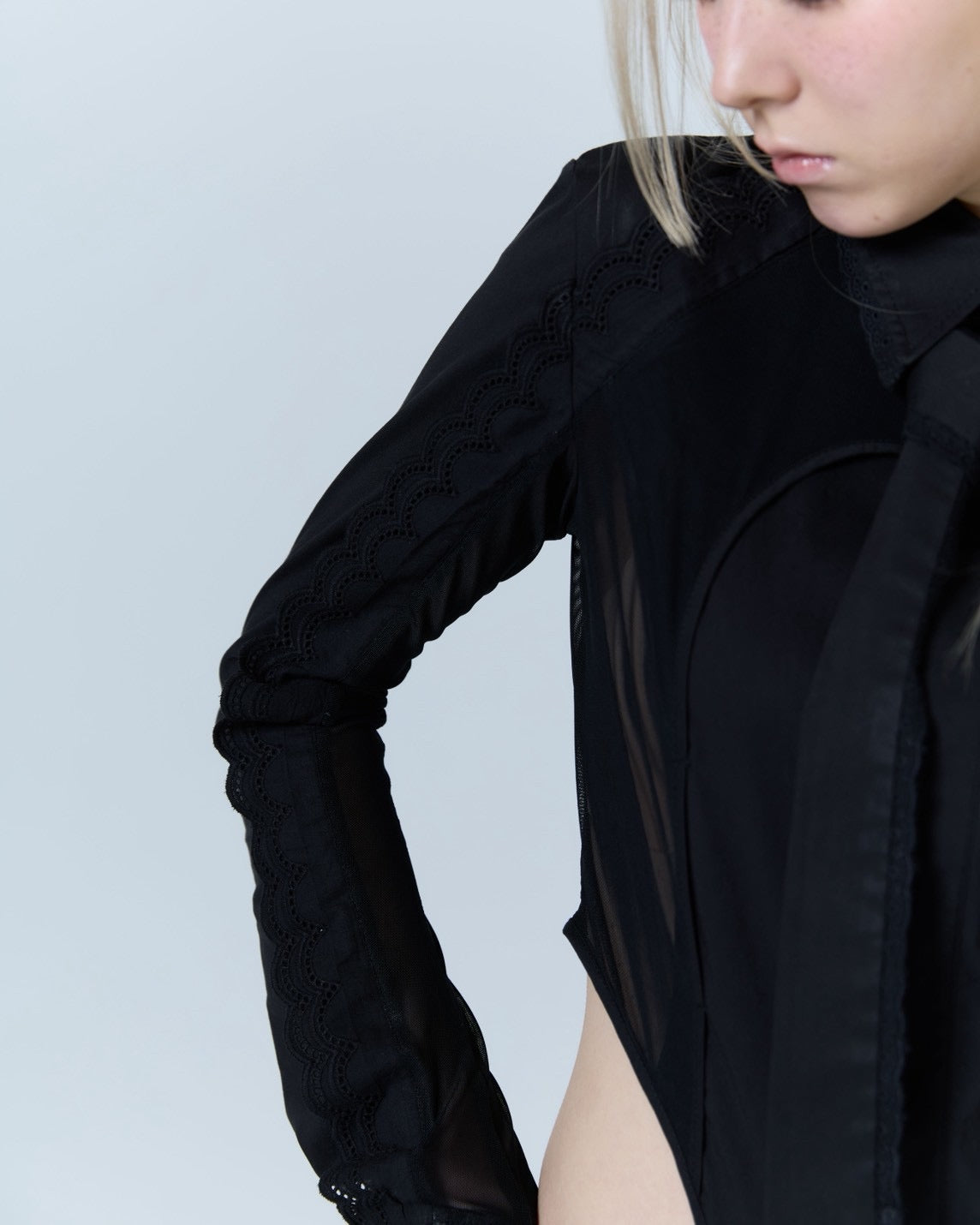 Handkerchief Tied Shirt (Black)