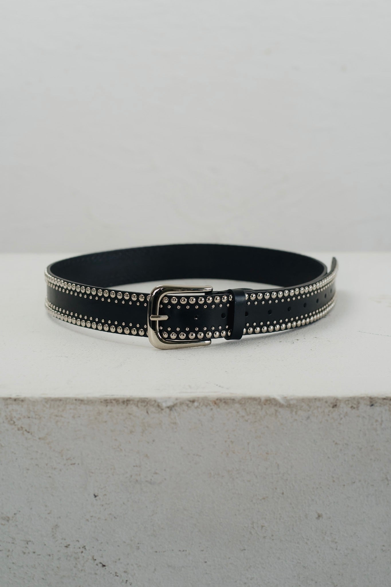 Double Studs Leather Belt