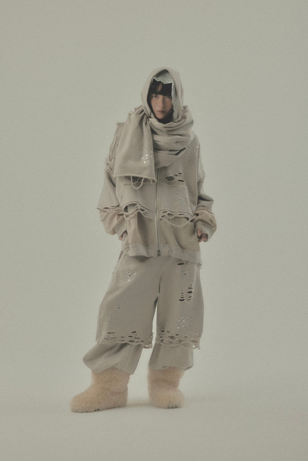 Meteor Low-rise Sweat Pants(Beige)