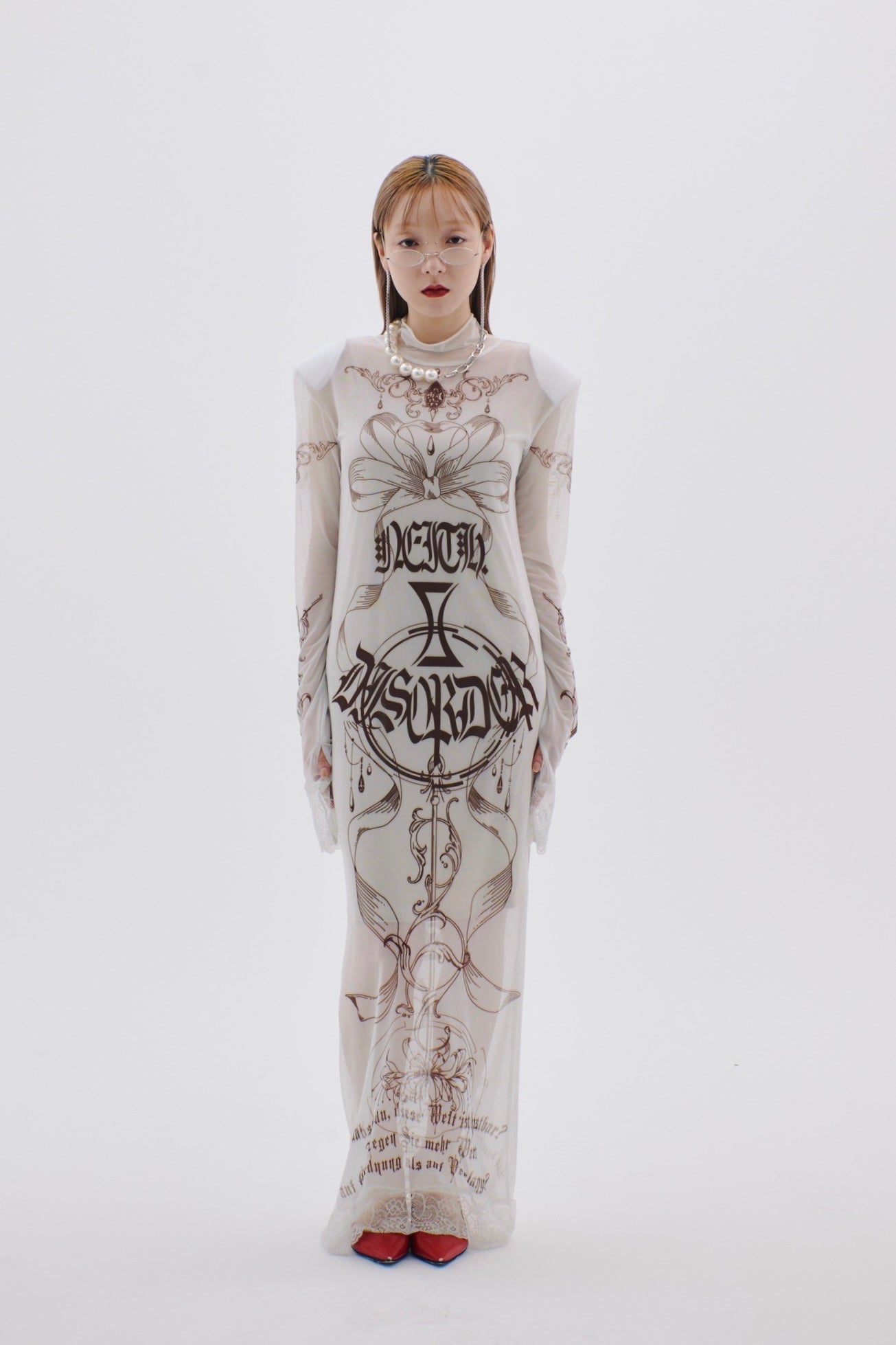 Armed Second Skin Dress #2(White×Black)