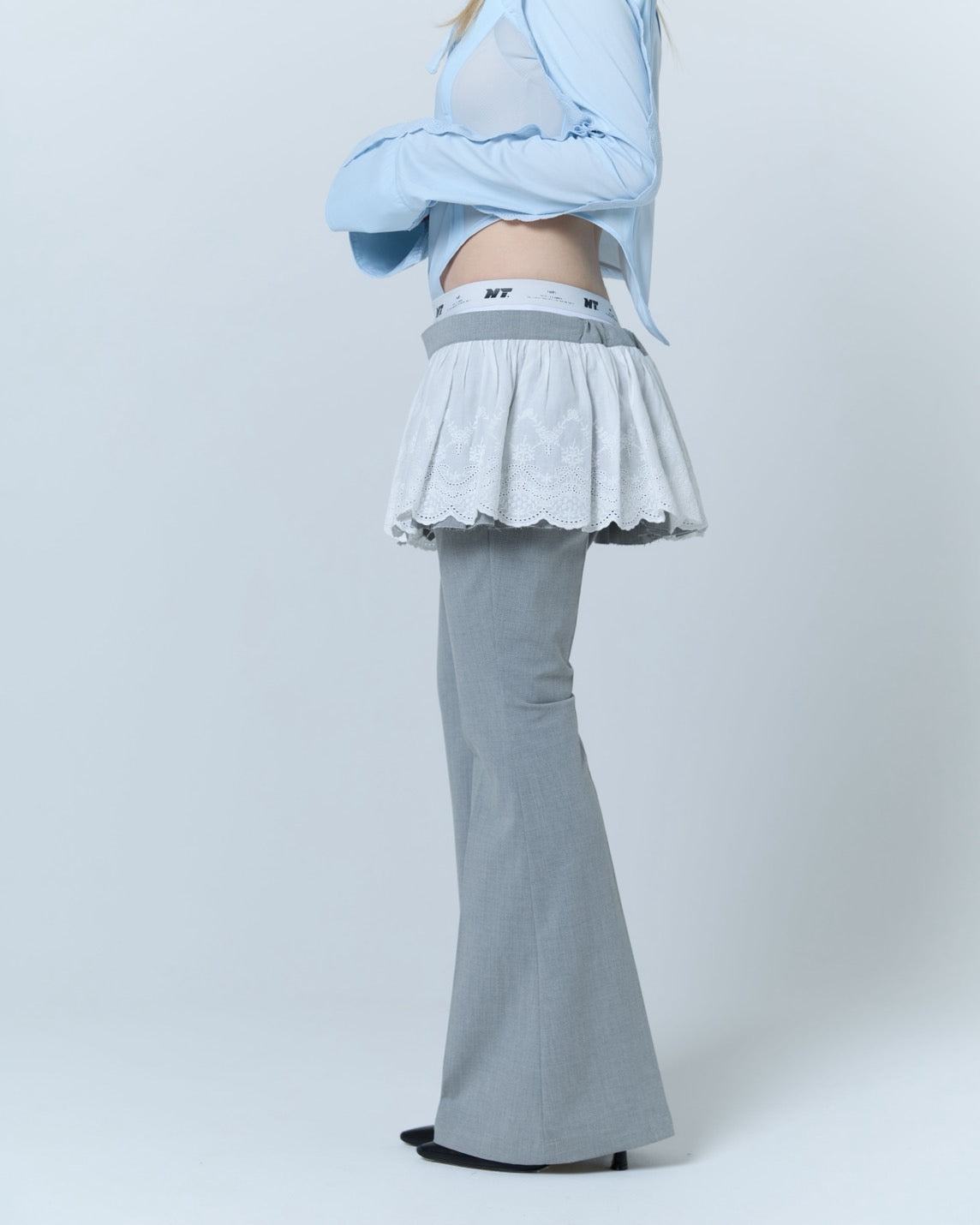 Destroyed Micro Mini Skirt (Gray)