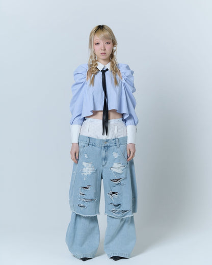 Cleric Flare Shirt (Blue)